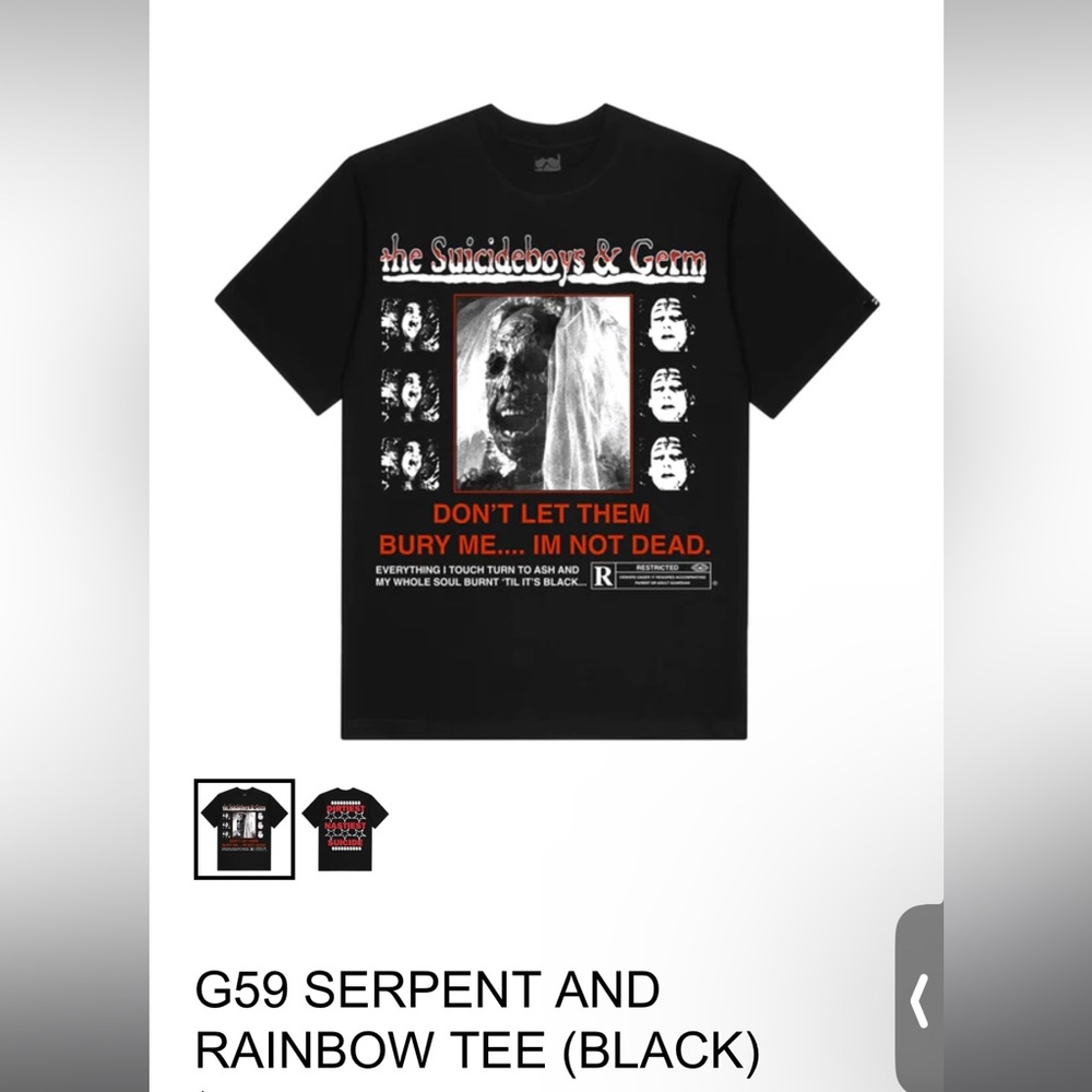G59 SERPENT AND
RAINBOW TEE (BLACK)